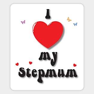 I love my step mum heart doodle hand drawn design Magnet